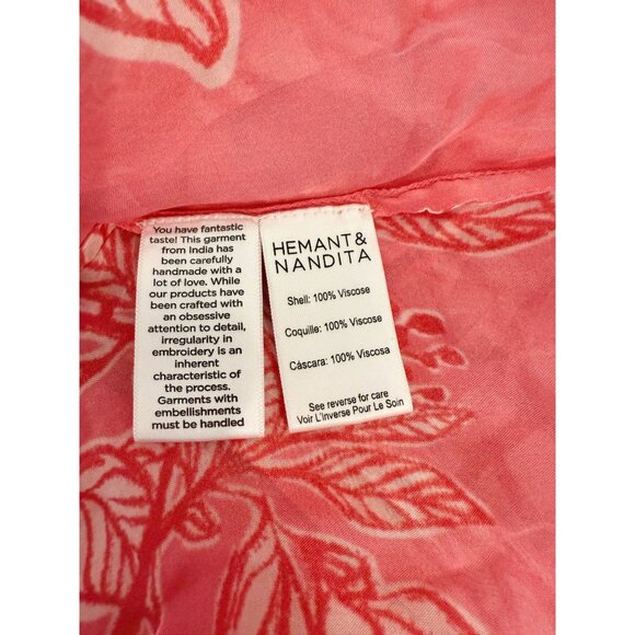 Hemant and Nandita Pink Floral Top with Cami NWT- Size XS - Picture 9 of 16